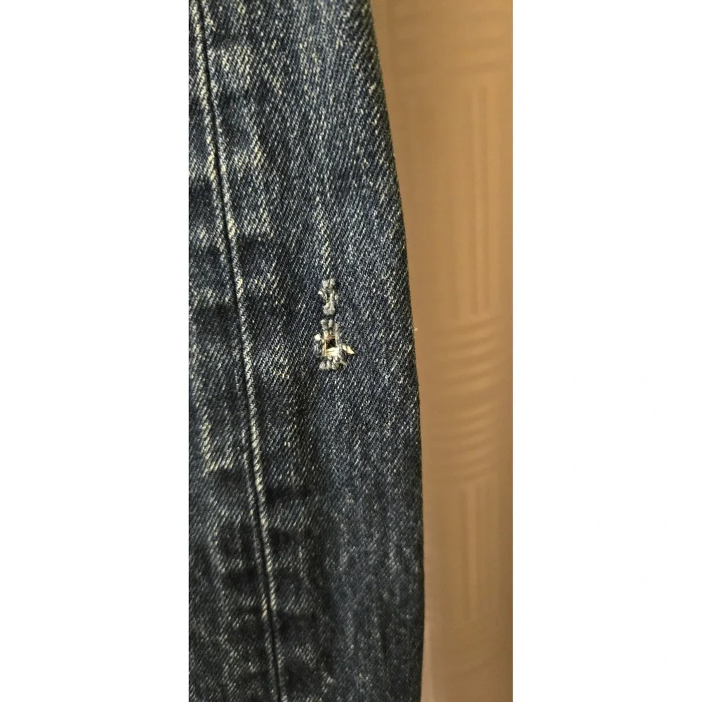 Levis 505 Mens Blue Jeans Dark Wash Denim Straight Pants 38x30 (Fits 36x28) Flaw
